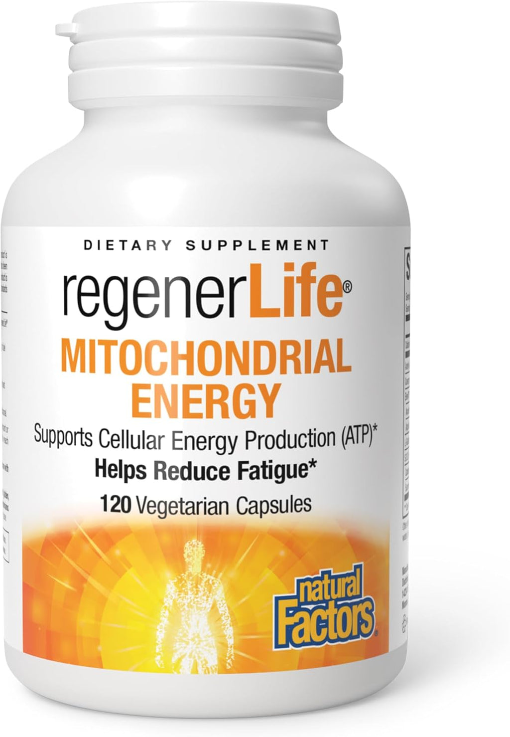 Natural Factors RegenerLife Cápsulas – Apoyo Mitocondrial y Energía Celular (120 Cápsulas)