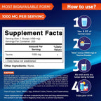 Vitamatic Taurina Pura 1000mg 250 Servicios - No Transgénico, Sin Gluten