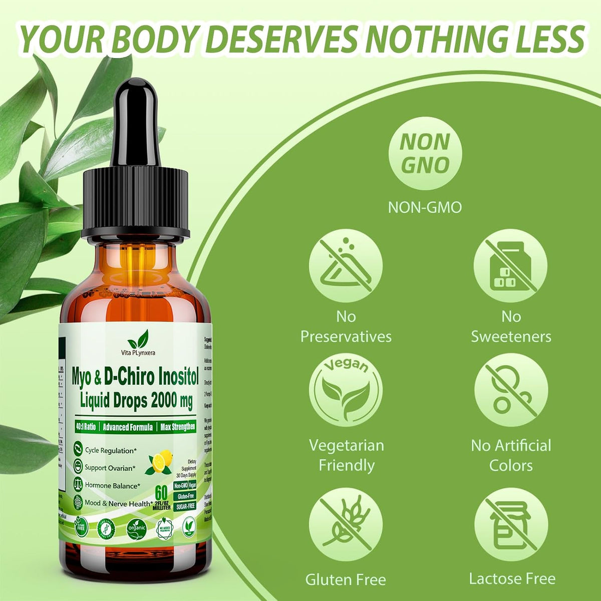 Myo & D-Chiro Inositol para Mujeres - Complejo 40:1 con Multivitaminas y Hierbas - Gotas Líquidas – Image 8