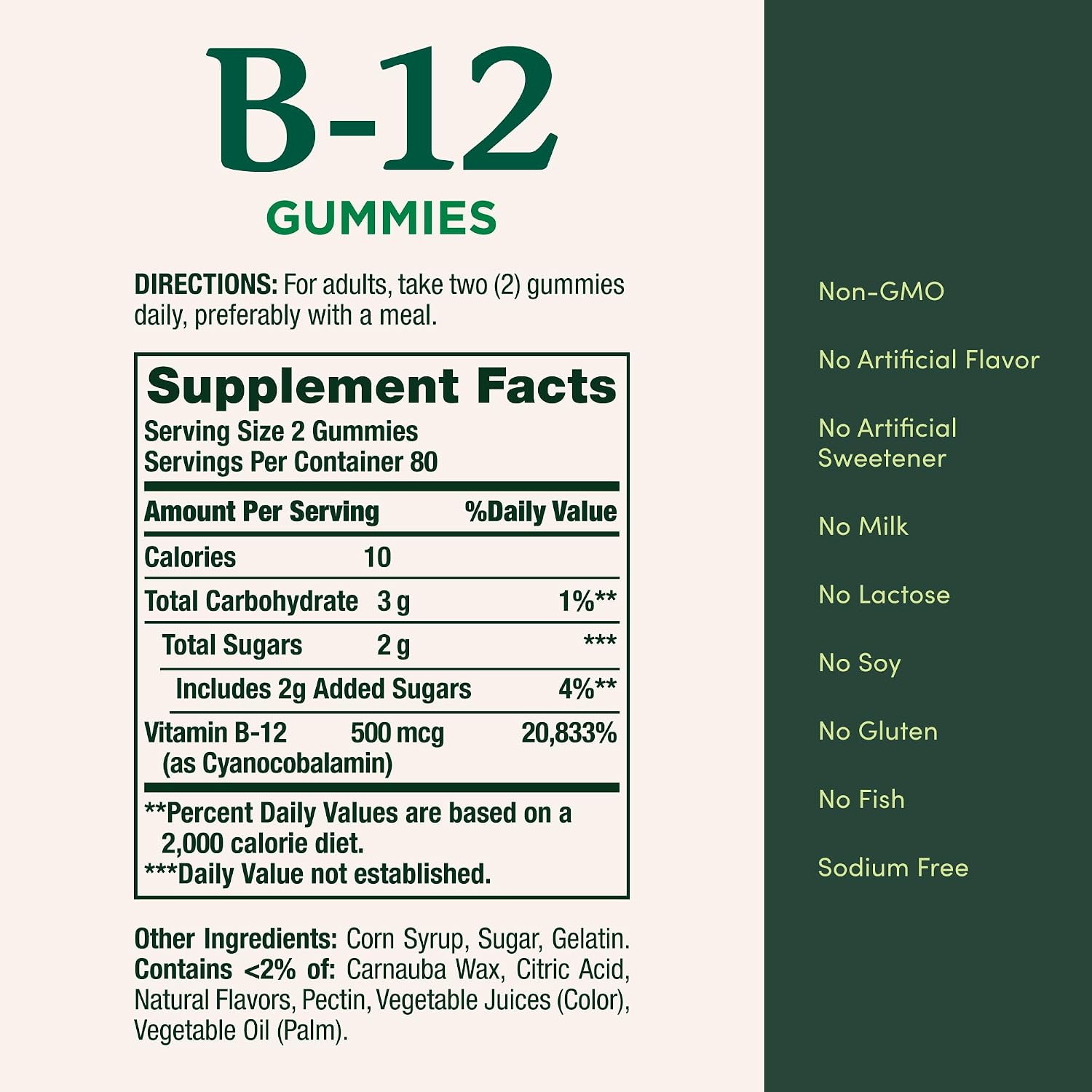 Nature's Bounty Vitamina B12 Gummies, 500 mcg, 160 Gomitas, Sabor Bayas Mixtas