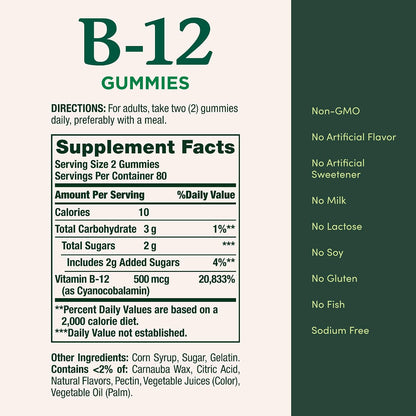 Nature's Bounty Vitamina B12 Gummies, 500 – Metabolismo energético normal: Ayuda a convertir los alimentos en – Image 5