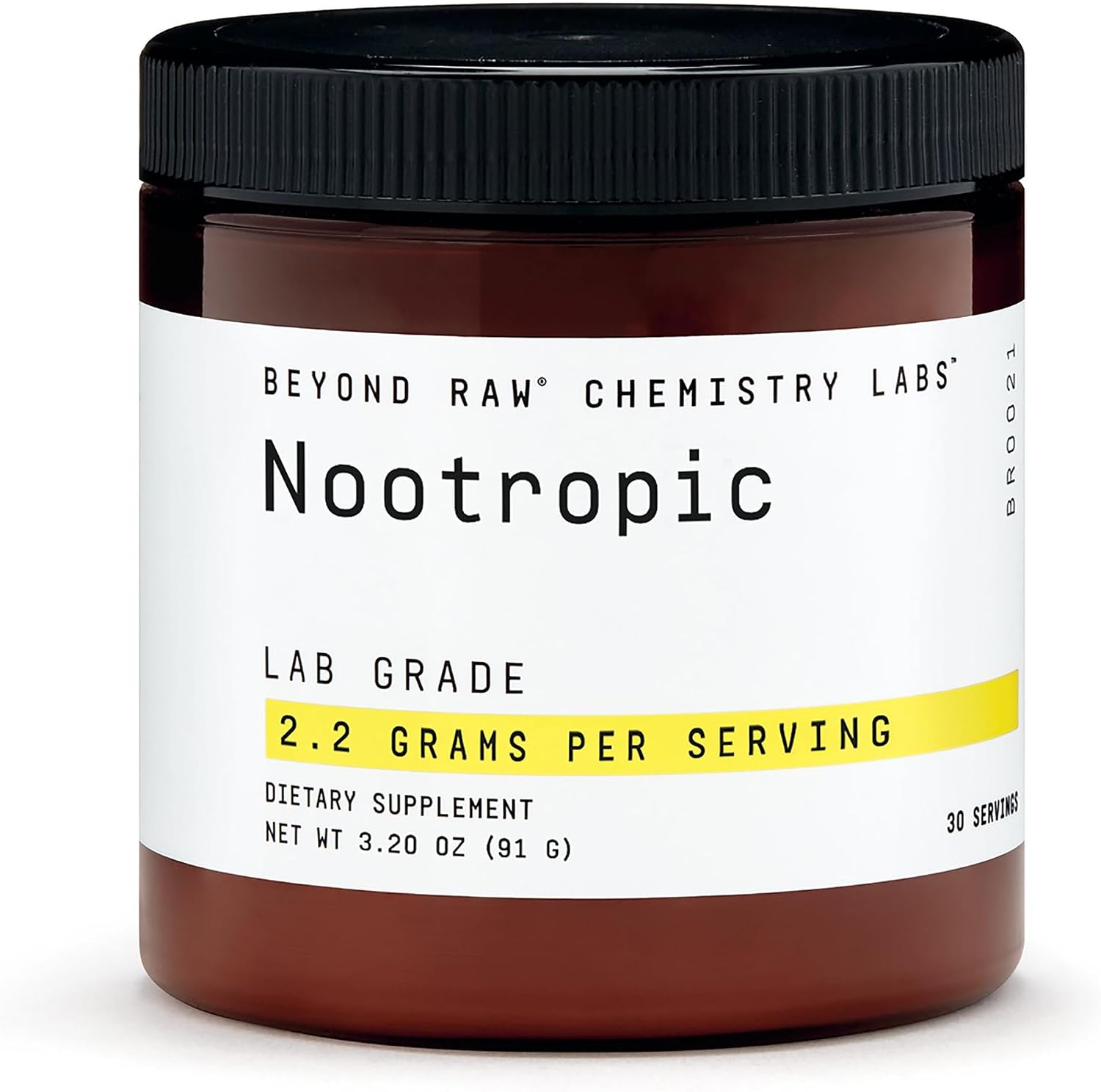 BEYOND RAW Chemistry Labs Polvo Nootrópico, Potenciador Cognitivo y Apoyo a la Memoria, 30 Servicios