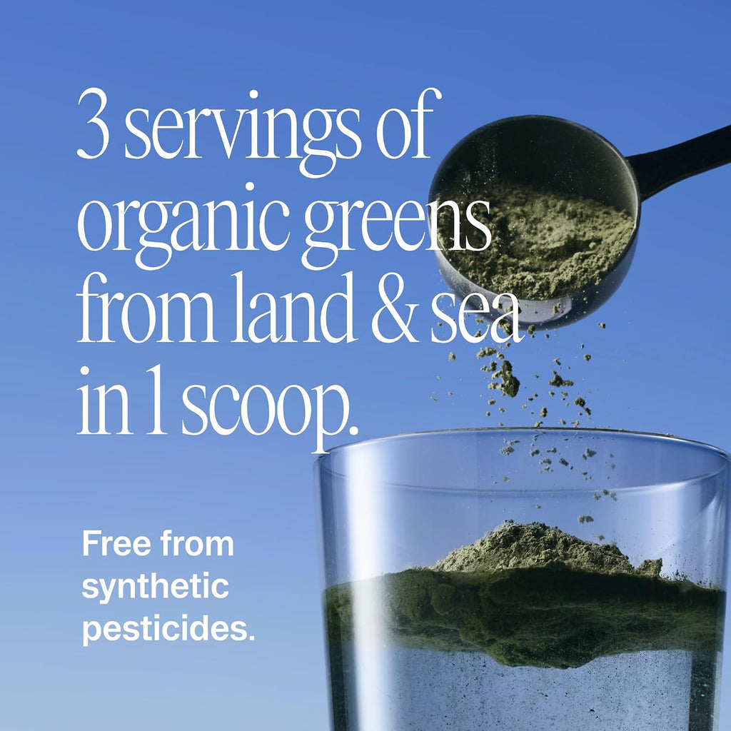 Ora Organic Polvo de Superalimentos Verdes - Vegano, Orgánico, Sin Gluten, Mezcla de 20+ Superalimentos con Adaptógenos - Sabor Cítrico, 30 Porciones