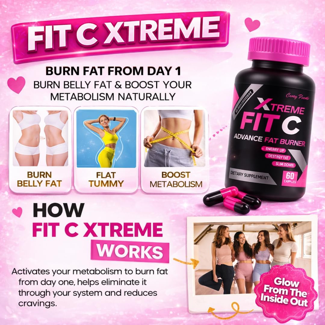 Fit C Xtreme Metabolism Support – Suplemento Herbal con Té Verde, Camu Camu y Jengibre – 60 Cápsulas