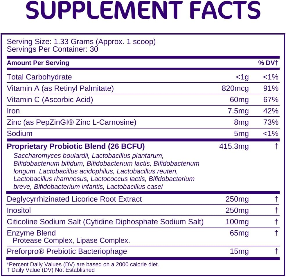 Aspire Nutrition Bio-Heal Pro+ 6-en-1 Probiótico en Polvo – Fórmula Diaria para Mujeres, Hombres y Niños – 30 Días