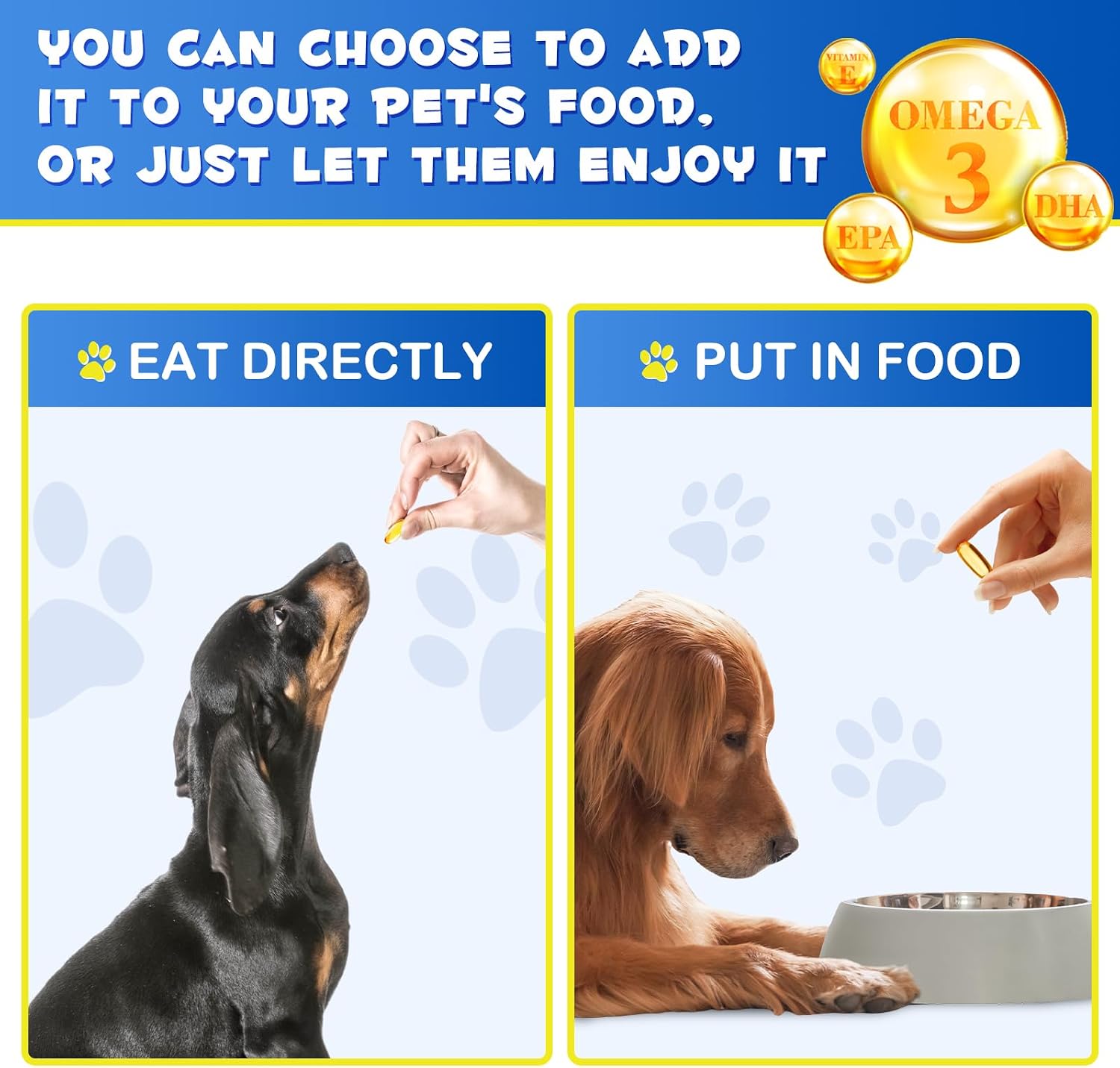 Omega-3 Aceite de Pescado para Perros - 120 Cápsulas Blandas con EPA y DHA