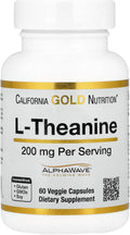 California Gold Nutrition L-Teanina con AlphaWave®, 200 mg, 60 Cápsulas Vegetales