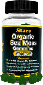 Vitastars Gominolas Orgánicas de Sea Moss con Vinagre de Manzana, Bardana y Fucus | 3000 mg, 60 Gominolas
