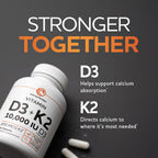 Vitamina D3 K2 10000 UI + 200 mcg MK-7 – 60 Cápsulas (2 Meses)