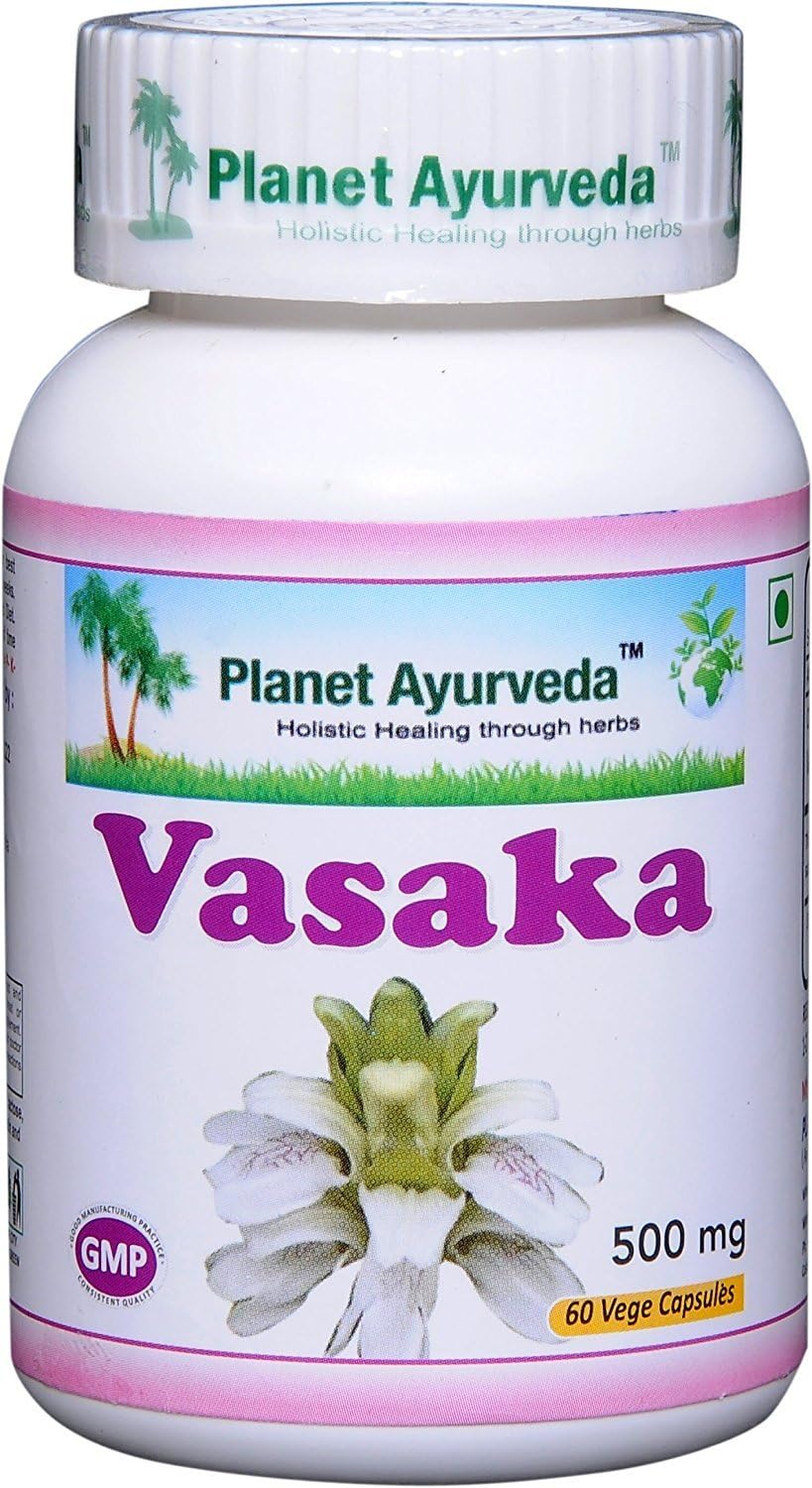 Vasaka - 2 Bottles (60 Capsules, 500mg each) - Planet Ayurveda