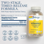 SOLARAY Vitamina C 1000 mg Liberación Prolongada con Escaramujo y Acerola 250 Cápsulas