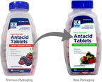 Quality Choice Antiácido Extra Strength - Carbonato Cálcico 750 mg - 96 Comprimidos Masticables Sabor Bayas (Pack de 2)