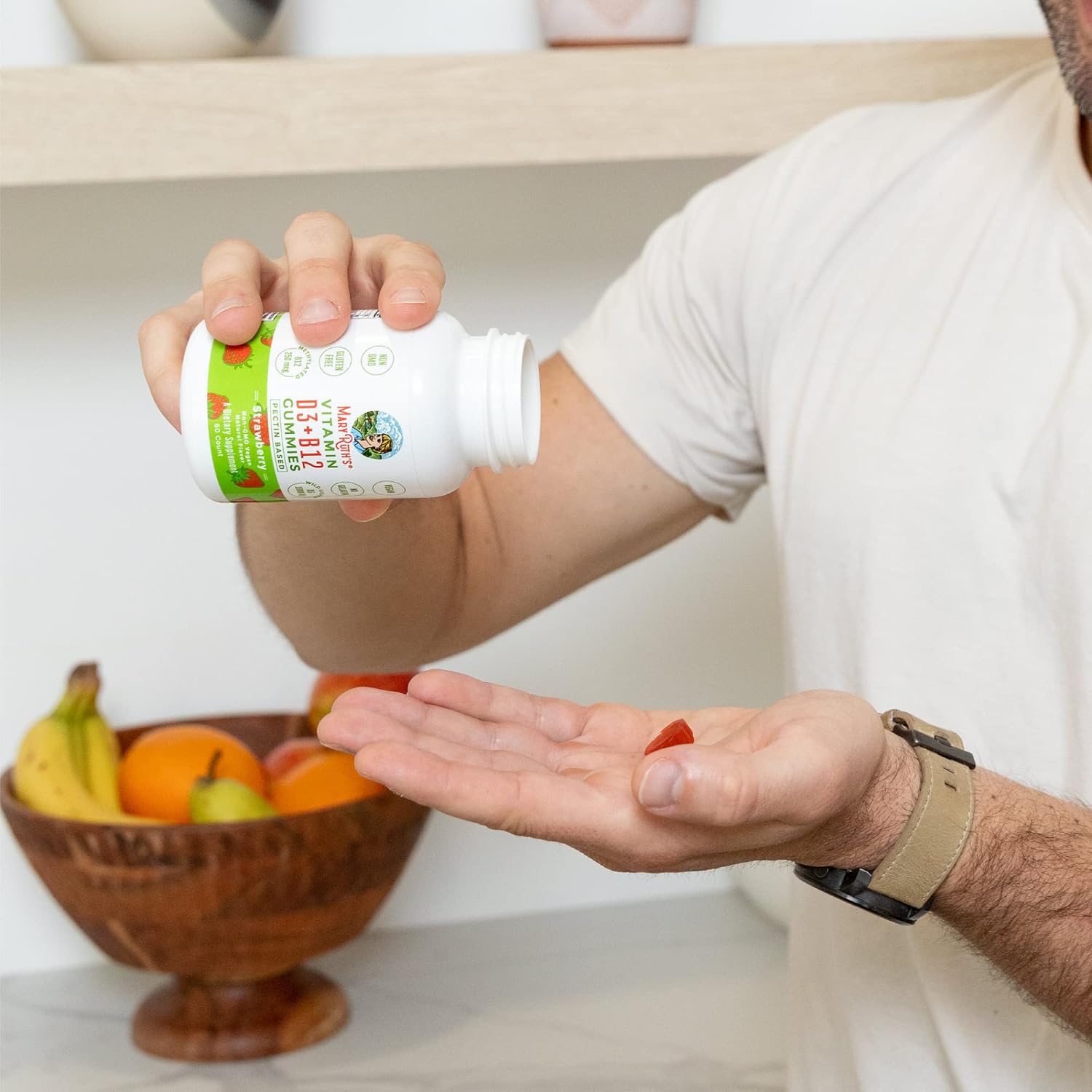 MaryRuth's Gominolas de Vitamina D3 + B12 | 60 Gomitas | Vegano y Sin Gluten