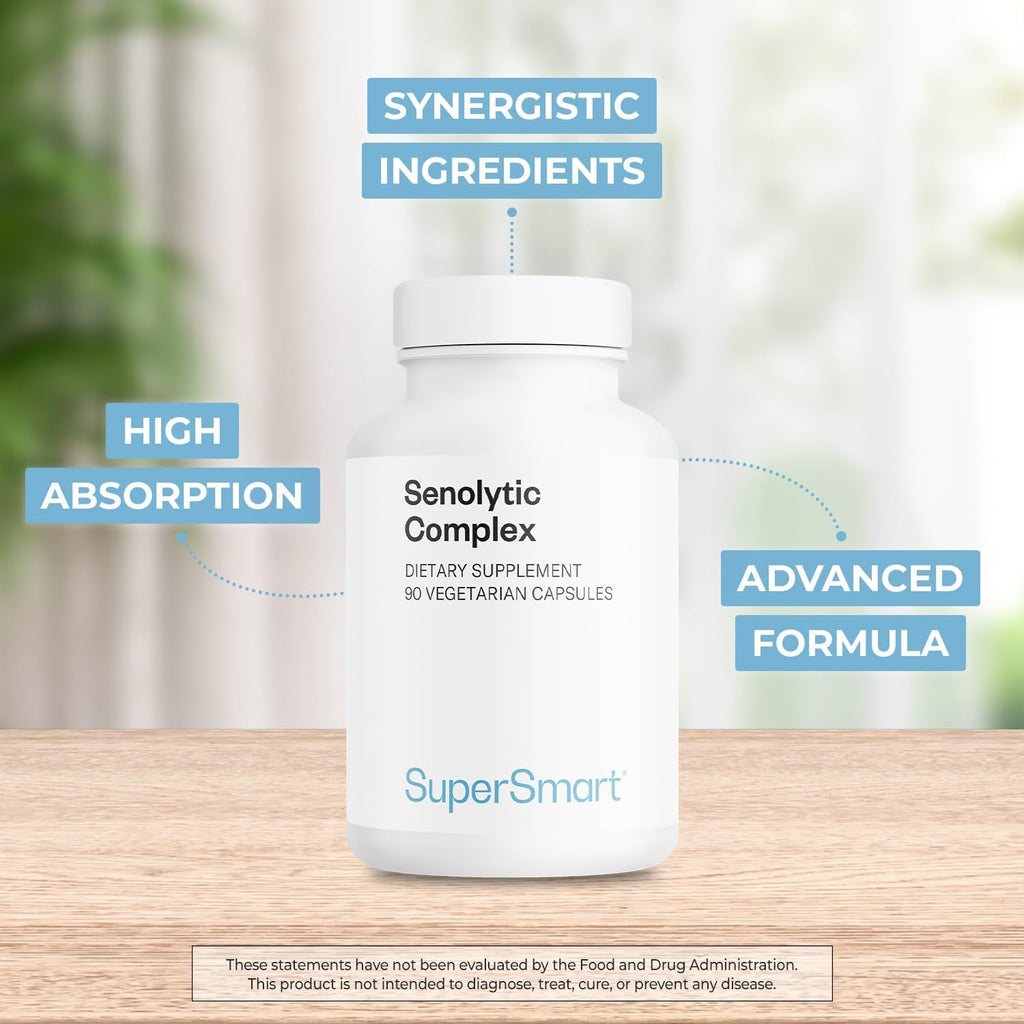 Supersmart Complejo Senolítico Avanzado - con Fisetina, Quercetina, Bromelina - 90 Cápsulas Vegetales