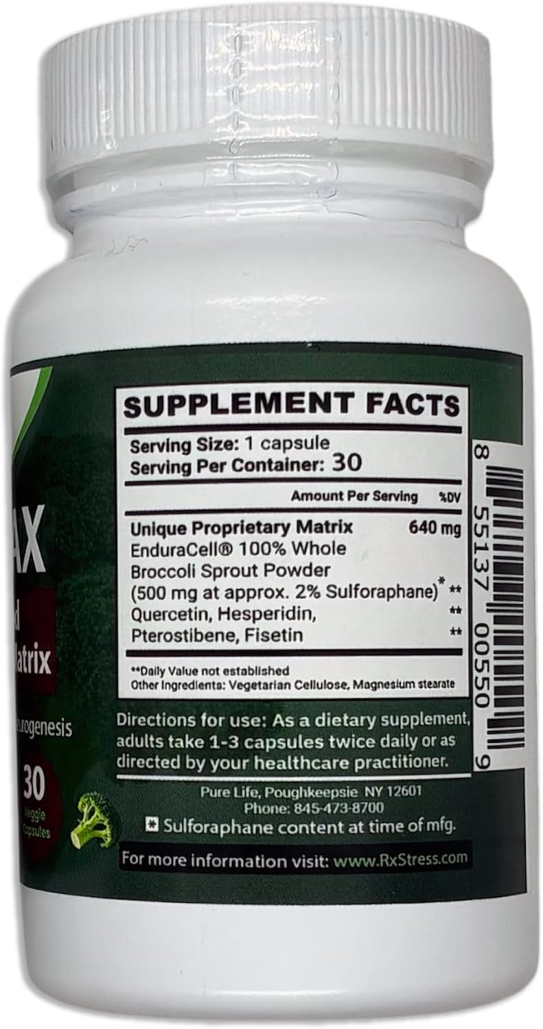 SulforaMAX (30 Cápsulas) - Sulforafano de Brócoli - Apoyo Inmunitario y Celular - Vegano, No OGM