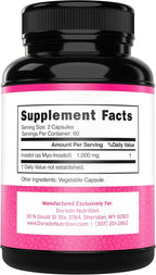 Cápsulas de Inositol (Myo-Inositol) 1000 mg por dosis, 120 cápsulas