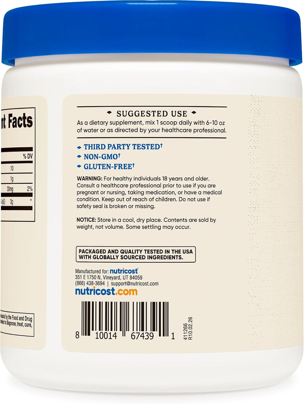 Nutricost Calostro Bovino en Polvo - 226 g (8 oz) - 76 Raciones - Mínimo 30% IgG