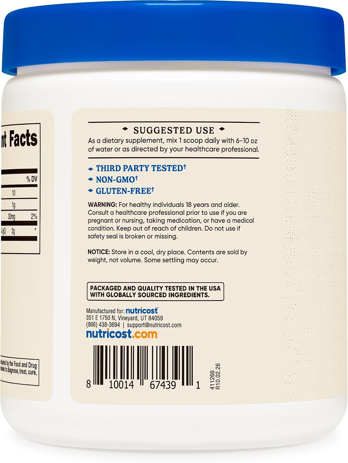 Nutricost Calostro Bovino en Polvo - 226 g (8 oz) - 76 Raciones - Mínimo 30% IgG