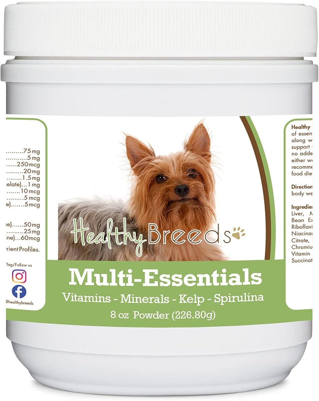 Healthy Breeds Silky Terrier Multi-Essentials Powder para Perros - Suplemento de Vitaminas y Minerales - 227 g