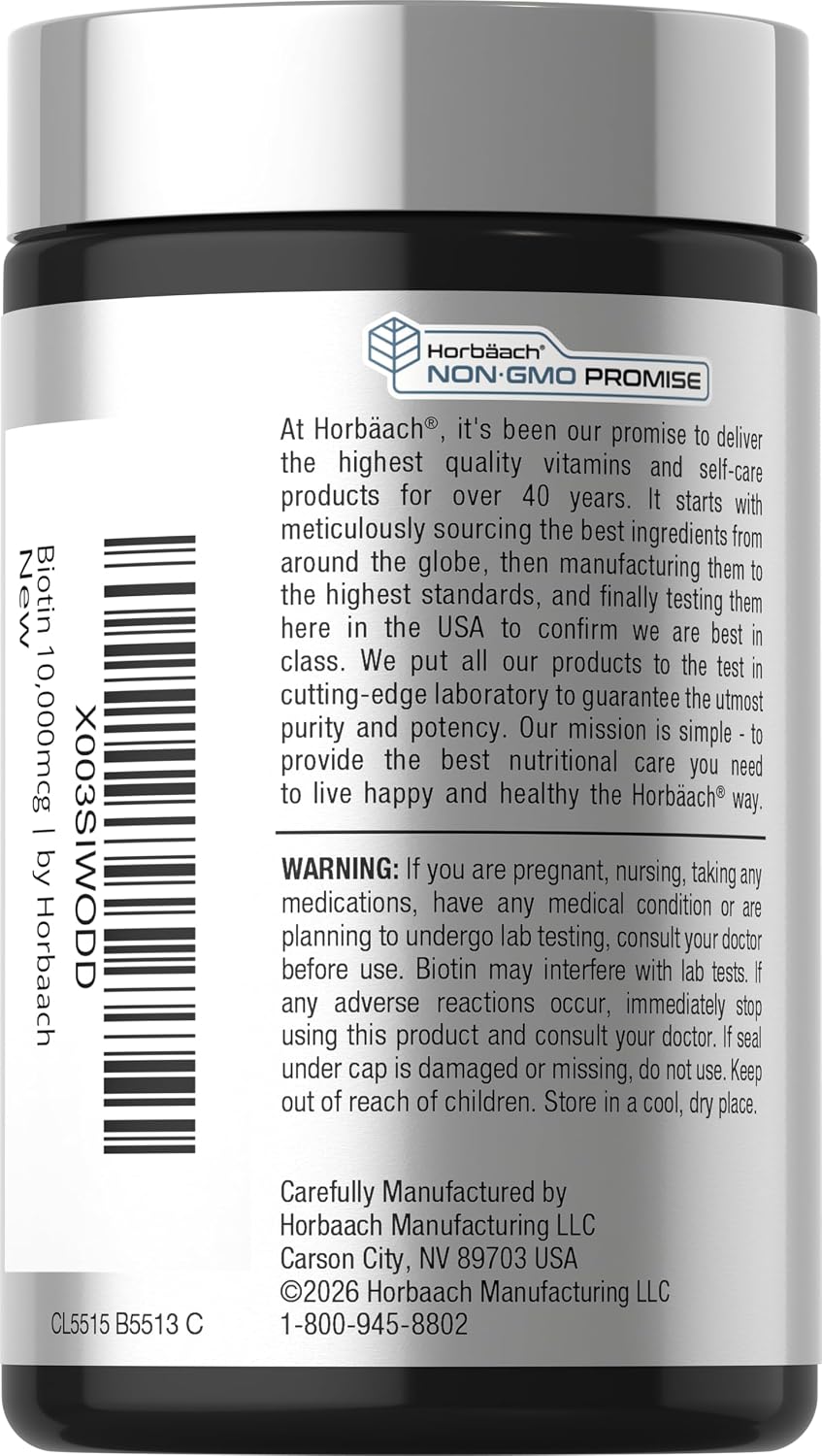 Horbäach Biotina 10000mcg - 180 Comprimidos de Disolución Rápida