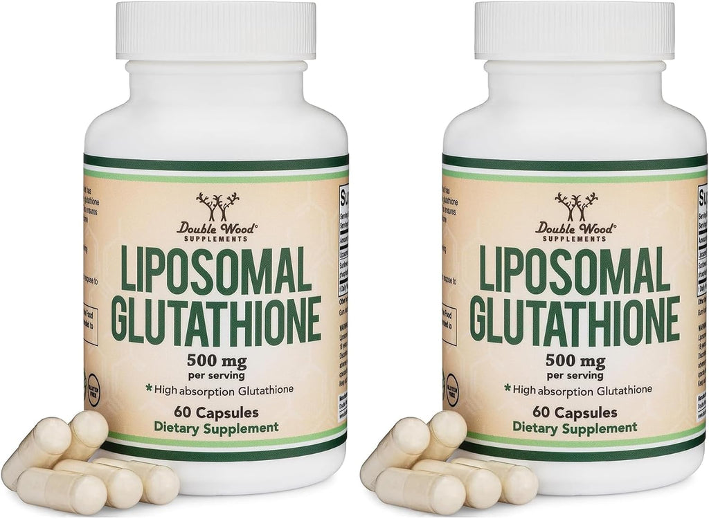 Suplemento de Glutatión Liposomal 500 mg por ración, 60 cápsulas - Vegano, No-GMO - Double Wood