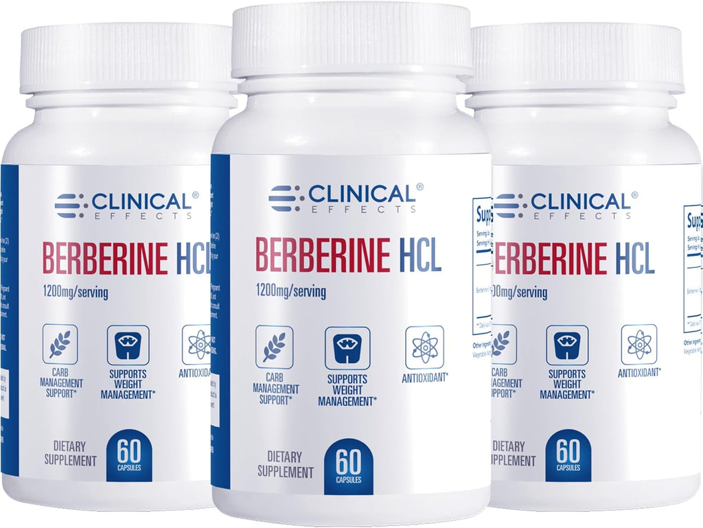 Clinical Effects Berberine HCL 1200 mg - Suplemento Vegano de Berberina Pura - 60 Cápsulas Vegetales