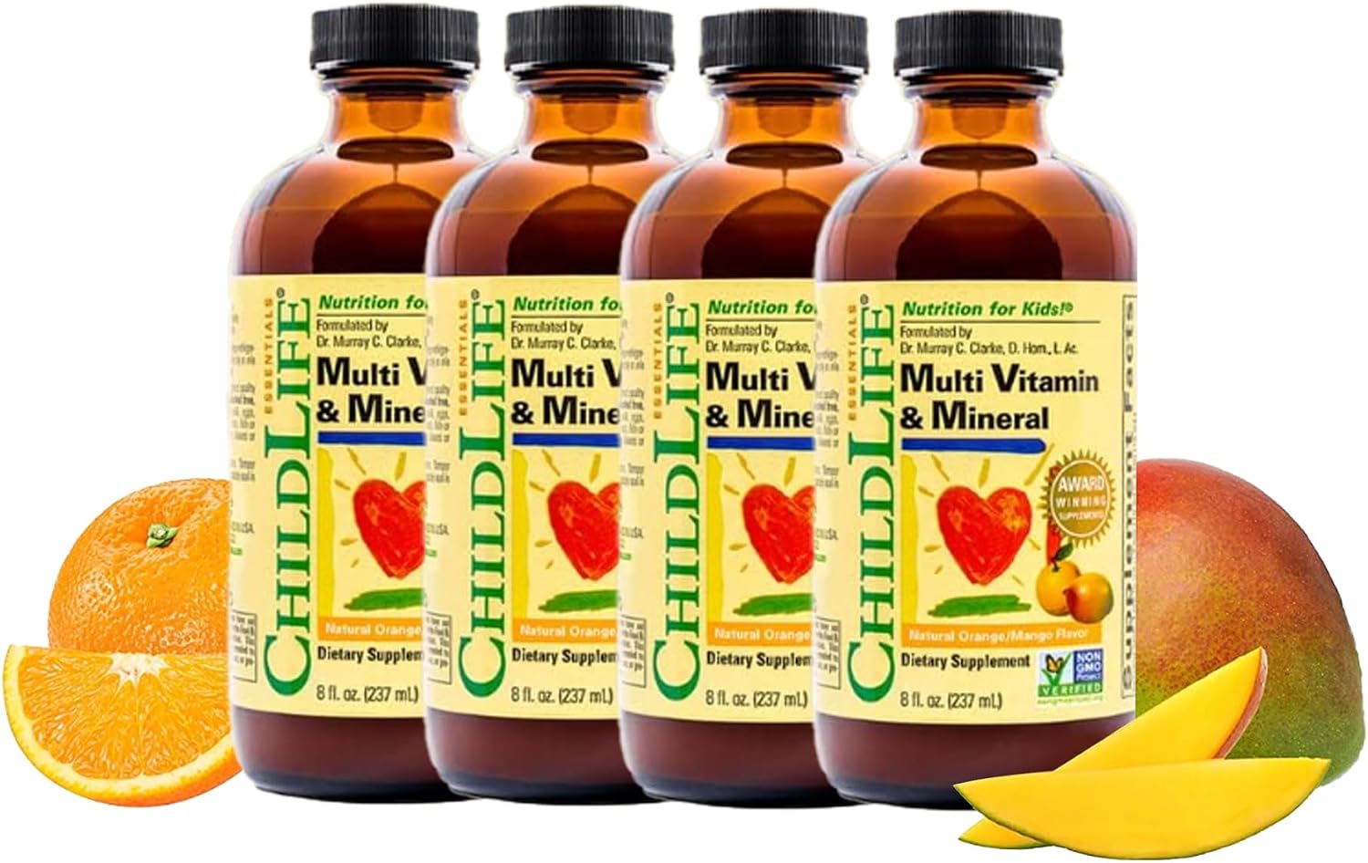 CHILDLIFE ESSENTIALS Multivitamínico y Mineral para Niños - Líquido con Sabor Natural a Naranja y Mango, 240 ml