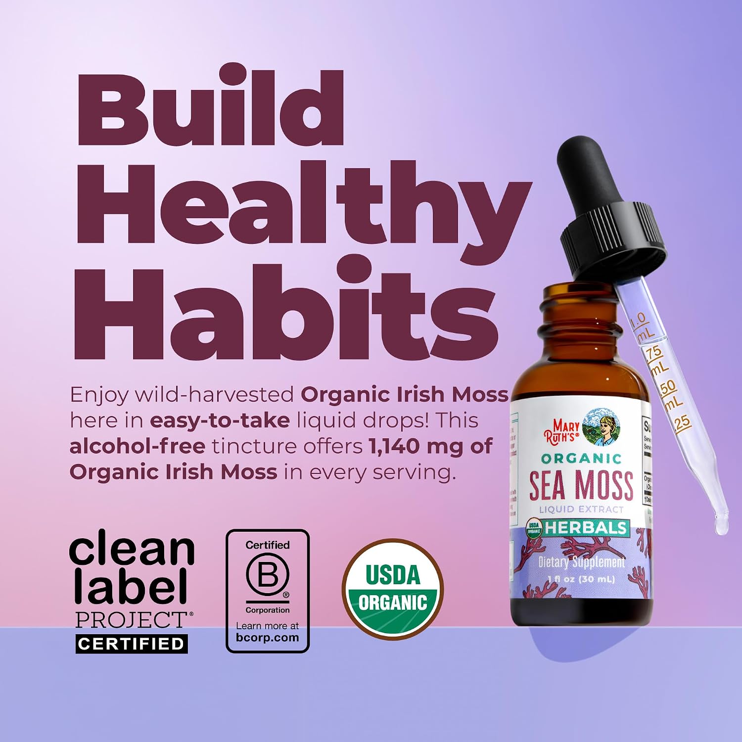 MARYRUTH'S Organic Irish Sea Moss Liquid Drops - 30 ml
