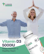 Logos Nutritionals Vitamina D3 5000 UI - 60 Cápsulas