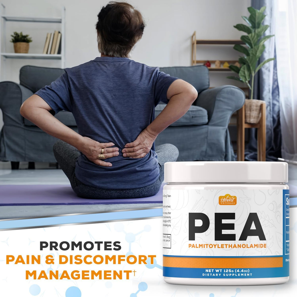 Harvest Naturals Palmitoiletanolamida (PEA) en Polvo | 400 mg por Dosis | 125 Gramos | Favorece la Respuesta Natural del – Image 3