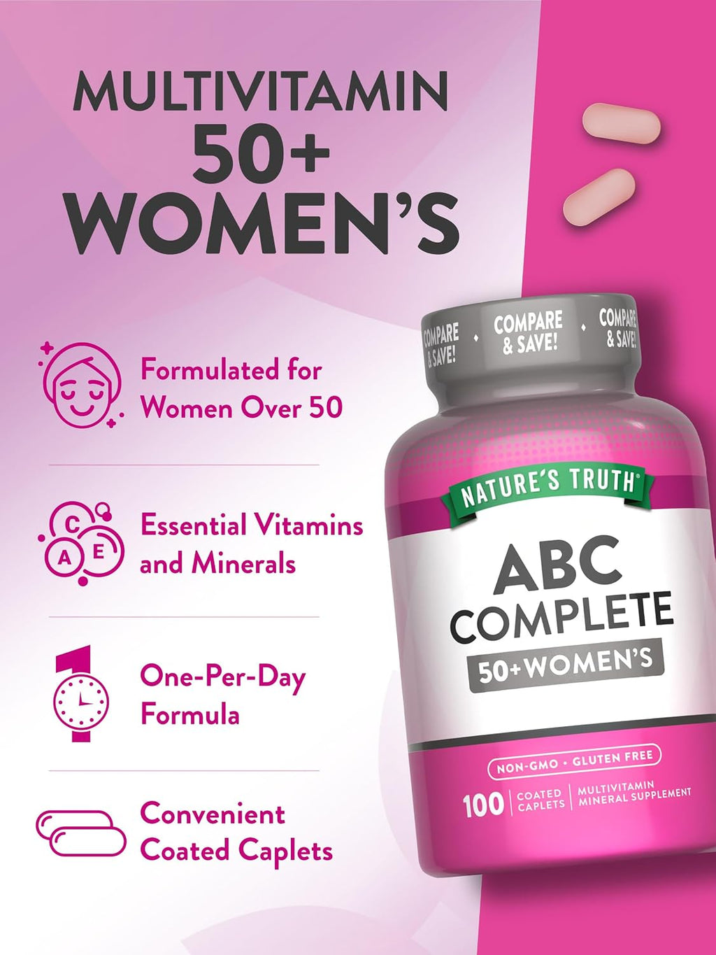 Nature's Truth Multivitamínico Mujeres 50+ | 100 Comprimidos