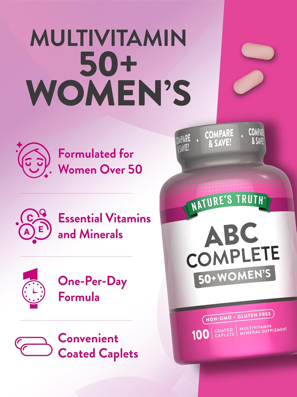 Nature's Truth Multivitamínico Mujeres 50+ | 100 Comprimidos