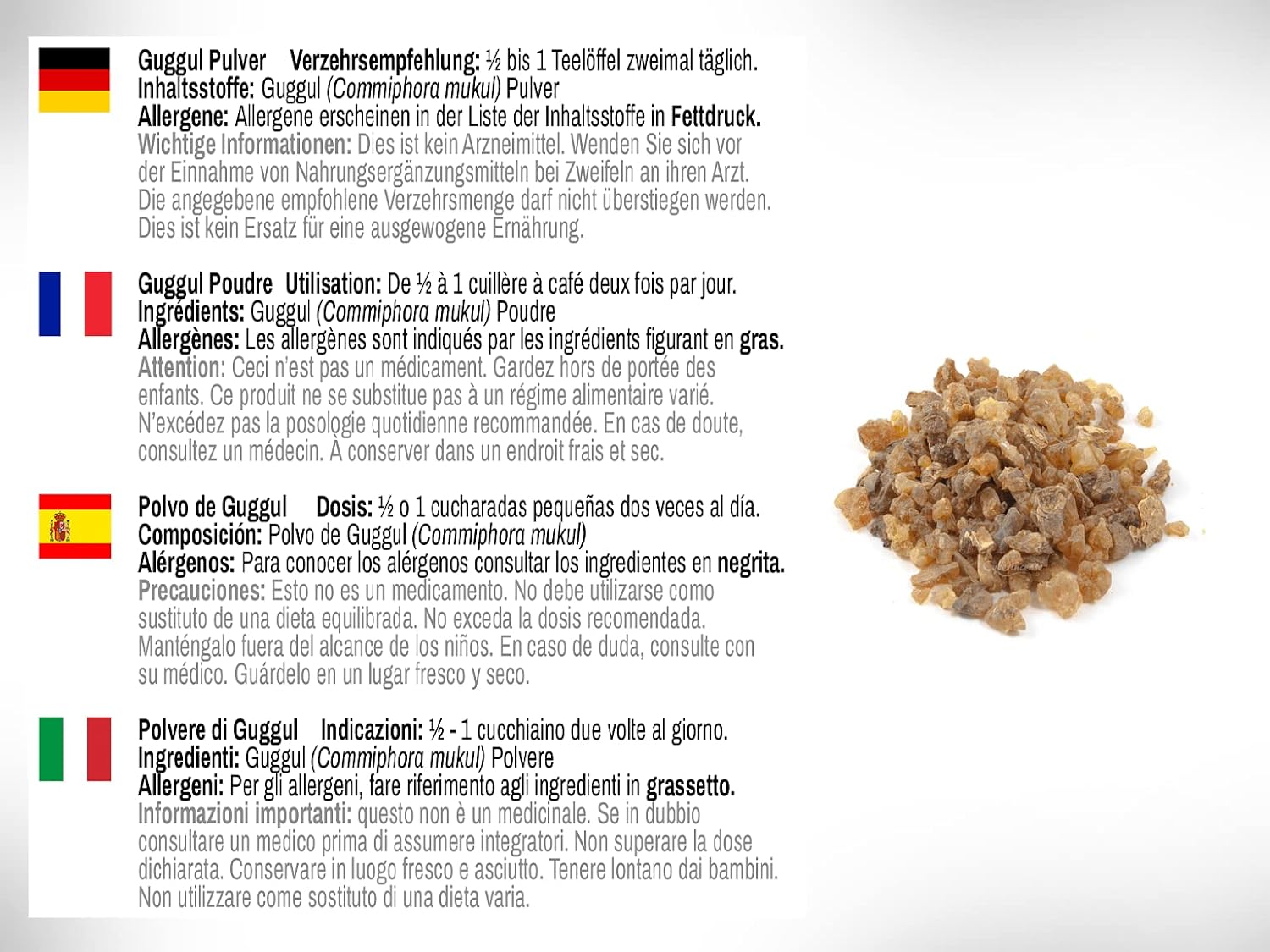 DR WAKDE'S Guggul Powder (Mukul Myrrh) - 100g | Pure Raw Dried Powder, Vegan