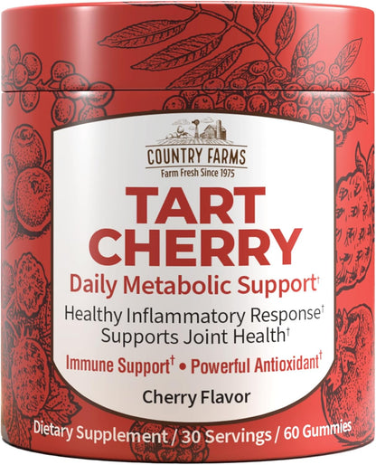 Country Farms Gominolas de Cereza Ácida – Apoyo Metabólico y Óseo, Antioxidantes, 60 Gominolas – Image 1