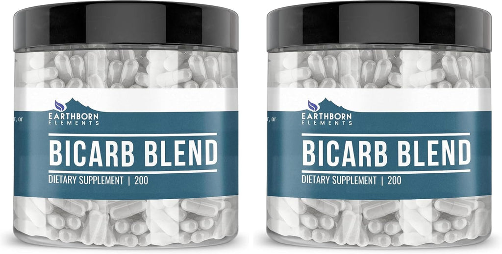 Earthborn Elements Bicarb Blend 200 Cápsulas, Puro y Sin Diluir, Sin Aditivos