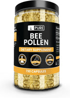 PURE ORIGINAL INGREDIENTS Polen de Abeja, Sin Rellenos de Magnesio o Arroz, Siempre Puro, Verificado en Laboratorio (730 Cápsulas)