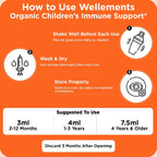 Wellements Organic Kids Immune Support Jarabe con Vitamina C y Zinc (118 ml) - a partir de 2 meses