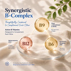 L-Metilfolato 15mg (5-MTHF) - Ácido Fólico Activo Enriquecido con Vitaminas B6 y B12 - 60 Cápsulas Vegetales - No GMO, Sin Gluten