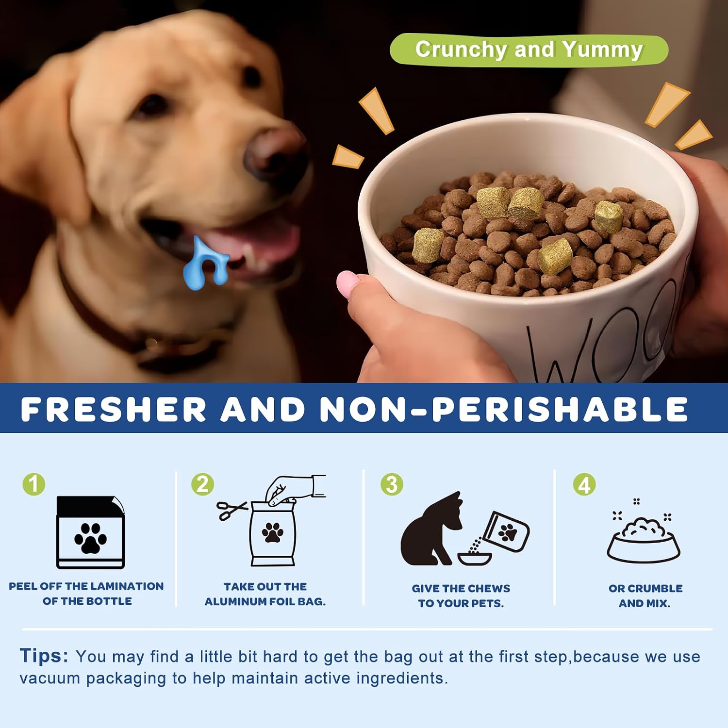 NATURE TARGET Omega 3 Aceite de Pescado para Perros - Suplemento de Aceite de Salmón con EPA y DHA - 120 Masticables