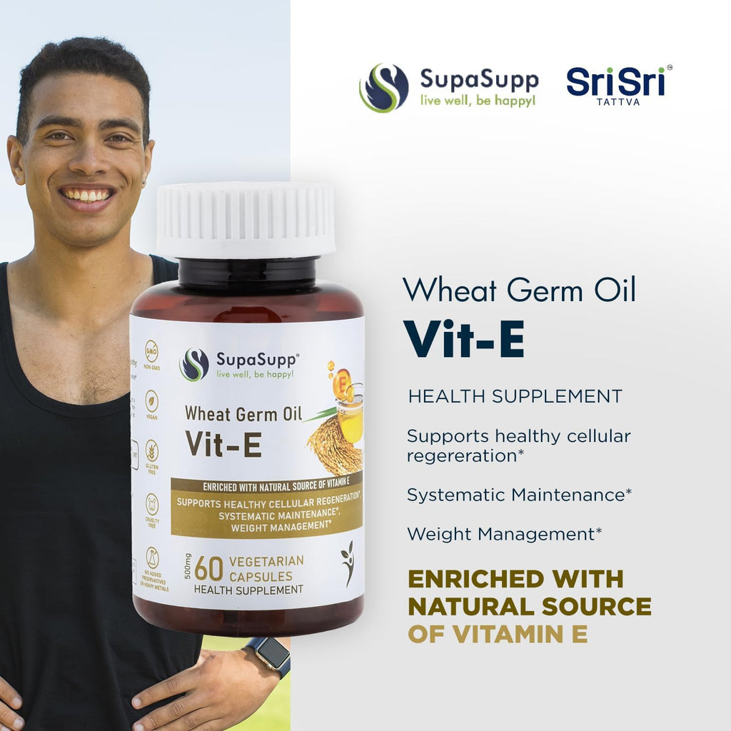 SRI SRI TATTVA VIT-E Wheat Germ Oil, 500mg (60 Capsules)