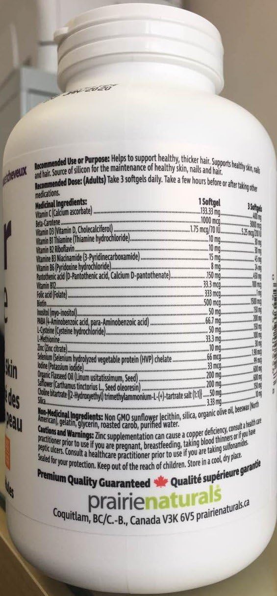 Prairie Naturals Hair-Force, 180 cápsulas blandas