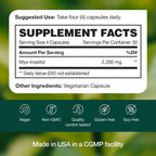 Myo-Inositol 2200 mg - 120 Cápsulas de Alta Potencia - Verificado por NMR