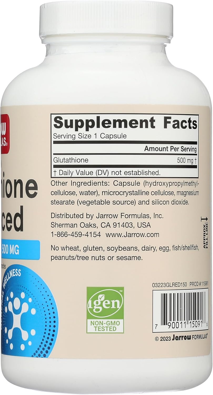 Jarrow Formulas Reduced Glutathione 500 mg - 150 Vegan Capsules