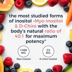 Vitalitown Inositol para Mujeres, Myo-Inositol y D-Chiro Inositol, Ratio 40:1, Apoyo Hormonal y Ovárico, Vitamina B8, Vegano, 60 Cápsulas, Sin Gluten