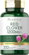 Carlyle Trébol Rojo Cápsulas | 200 Cápsulas | Extracto de Flor de Trifolium Pratense | No OGM, Sin Gluten