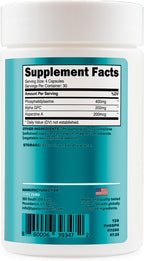 Phosphatidylserine 3X Strength - Suplemento de apoyo cerebral con Alpha GPC y Huperzina A