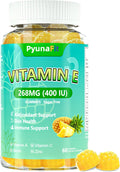 PYUNAFIT Vitamina E 400 UI Gomitas para Mujer con Vitamina A, C, Biotina y Zinc - 60 Gomitas