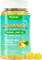 PYUNAFIT Vitamina E 400 UI Gomitas para Mujer con Vitamina A, C, Biotina y Zinc - 60 Gomitas