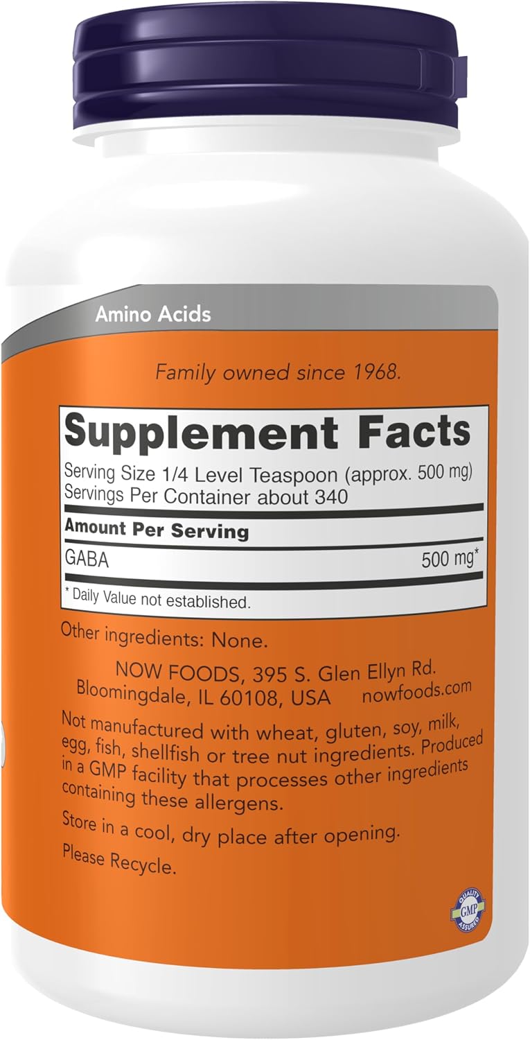 GABA (Ácido Gamma-Aminobutírico) en Polvo - NOW Foods - 170 g