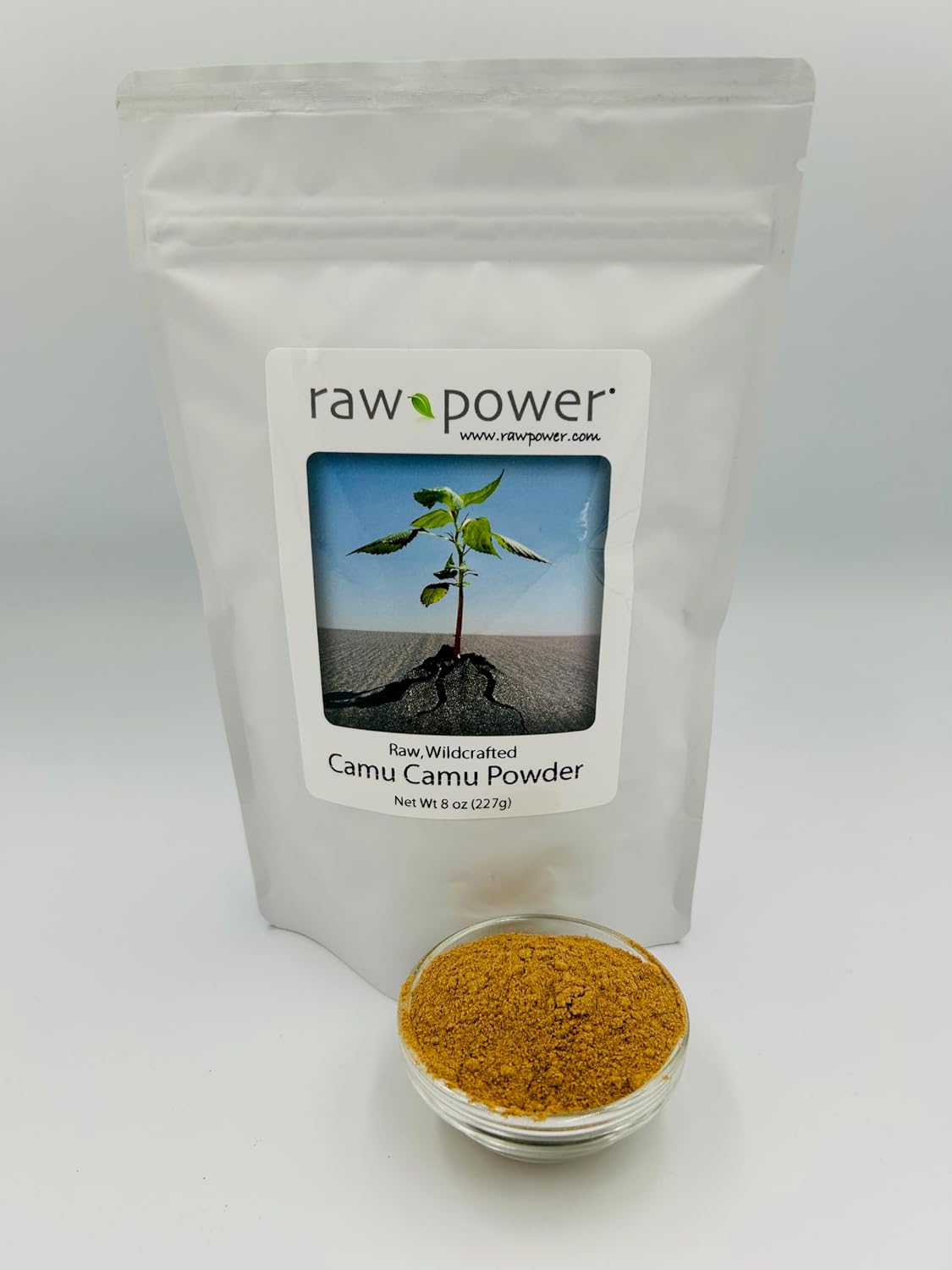Raw Power Camu Camu Berry Powder, 227 g, crudo, recolectado en estado silvestre, 100% puro, sin OGM, ecológico